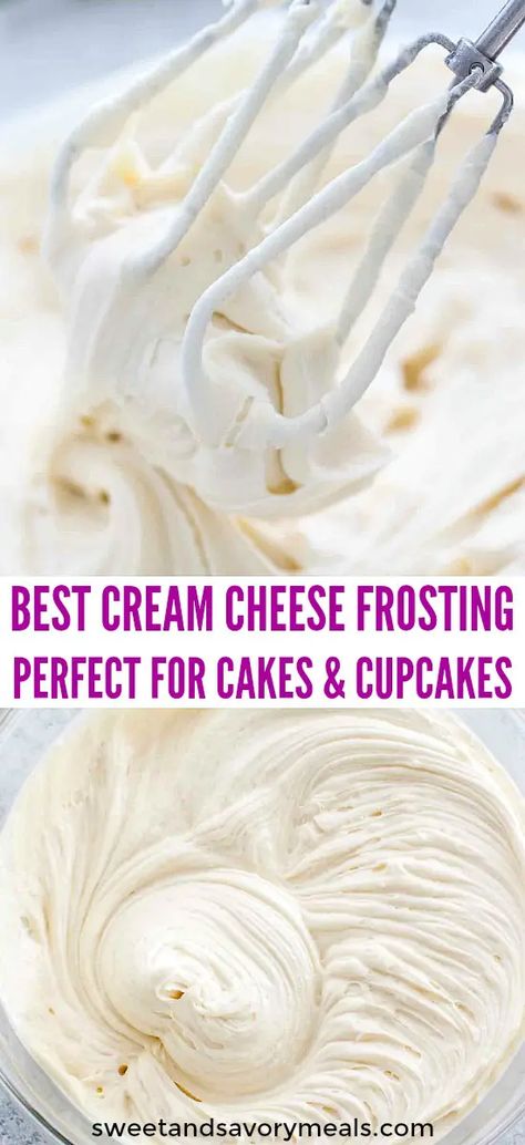 Cream Cheese Frosting makes the perfect frosting recipe that can be used on either cupcakes or layer cakes. #frosting #creamcheese #creamcheesefrosting #dessertrecipes #sweetandsavorymeals #cakes #cupcakes The Best Cream Cheese Frosting, Cakes Frosting, Best Cream Cheese Frosting, Frost Cupcakes, Cream Cheese Frosting Cake, Frosting Recipes Easy, Cake Frosting Recipe, Cream Cheese Frosting Recipe, Dessert Aux Fruits