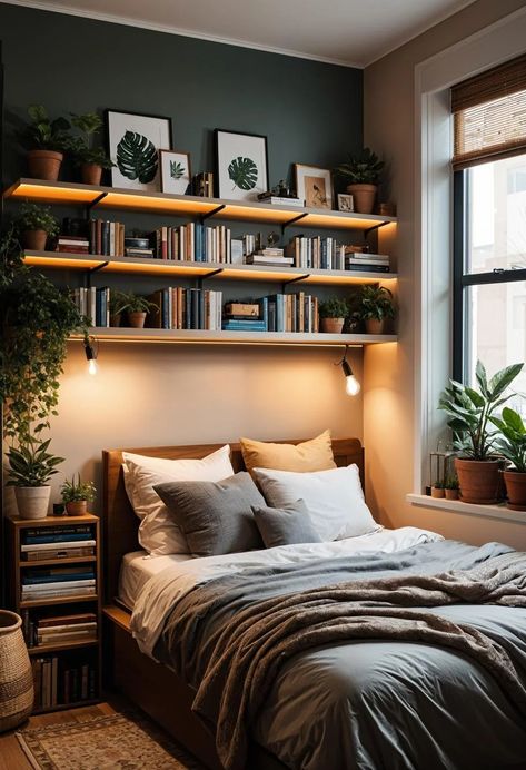 15 Clever Tiny Bedroom Ideas You Must See 3 Bedroom Smart Ideas, Cozy Bedroom Storage Ideas, Bedroom Office Storage Ideas, Storage Idea For Small Bedroom, Small Bedroom Designs With Storage, Small College Room Ideas, Functional Bedroom Design, Small Bedroom Shelf Ideas, Optimizing Small Spaces