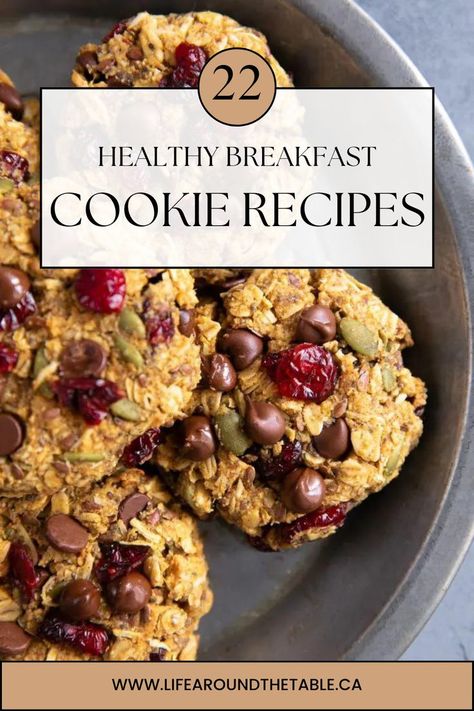 Say goodbye to boring breakfasts and hello to these delightful breakfast cookies! There's 22 different recipes to choose from! Bursting with flavors like blueberry, almond, and chocolate, these healthy cookies will make mornings exciting. Flourless Blueberry Breakfast Cookies, Healthy Breakfast Cookies Recipes, Chocolate Breakfast Cookies, Almond Flour Breakfast Cookies, Healthy Breakfast Baked Goods, Healthy Breakfast Cookies Protein, Breakfast Cookies Healthy Oatmeal, Peanut Butter Breakfast Cookies, Protein Breakfast Cookies