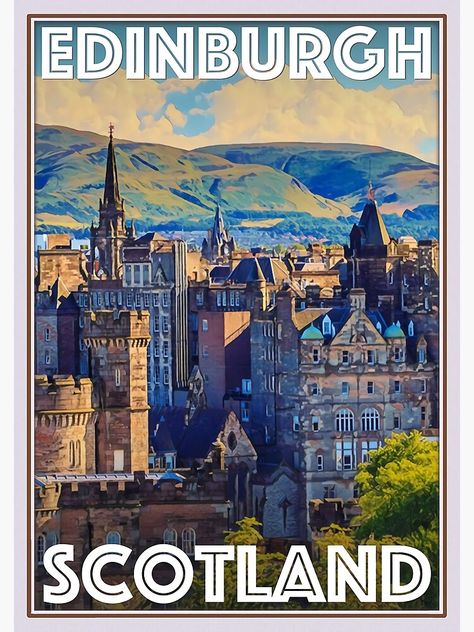 Scotland Poster, Travel Scotland, Vintage Poster Design, Retro Travel Poster, Art Deco Posters, Canvas Picture, Poster Pictures, Edinburgh Scotland, Style Travel