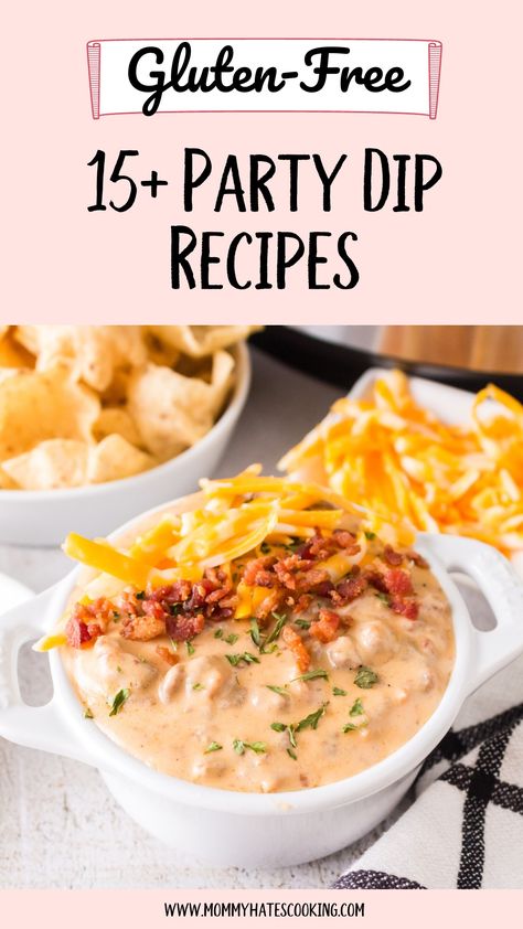 Easy Party Food Gluten Free, Gluten Free Dairy Free Buffalo Chicken Dip, Best Party Dips Gluten Free, Dip Recipes Gluten Free, Gluten Free Cheese Dip, Gluten Free Hot Dips, Gluten Free Party Dips, Gluten Free Crockpot Dips, Gluten Free Thanksgiving Appetizers Easy