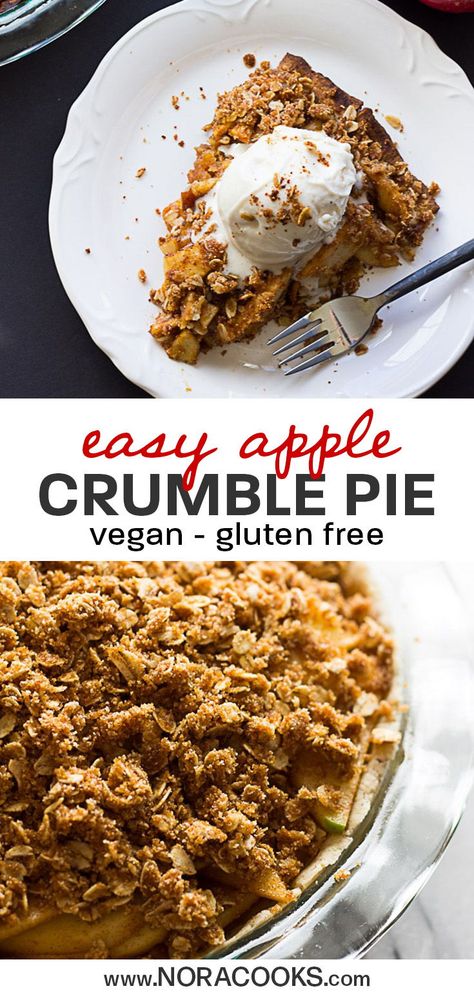 Gf Apple Crumble Pie, Gluten Free Dairy Free Apple Crumble, Dairy Free Crumble Topping, Apple Pie With Almond Flour Crust, Dairy Free Apple Crumble, Gluten Free Pie Crumble Topping, Healthier Apple Pie, Almond Flour Apple Crumble, Vegan Gluten Free Apple Crumble