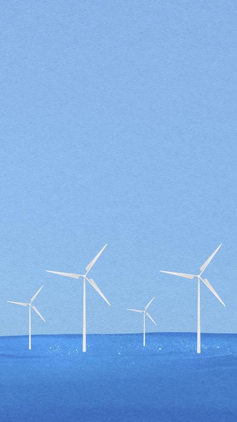 Offshore wind farm mobile wallpaper, environment, watercolor illustration | premium image by rawpixel.com / Busbus Offshore Wallpaper, Background Environment, Farm Background, Farm Mobile, Offshore Wind Farms, Loose Watercolor Paintings, Watercolor Backgrounds, Backgrounds Iphone, Offshore Wind