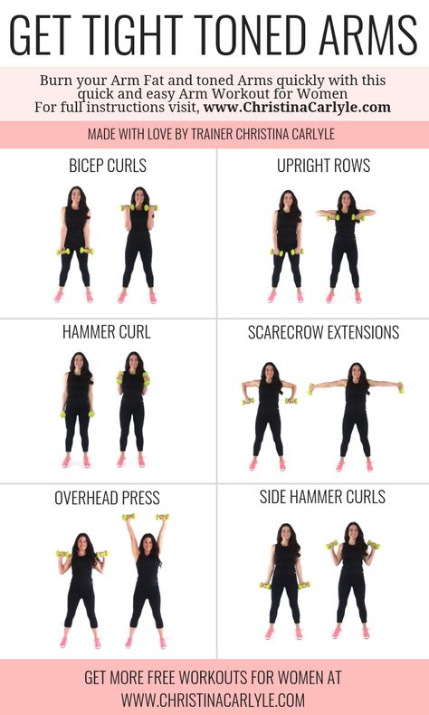 Fitness Outfits, Easy Arm Workout, Arm Workout For Women, Arm Workout For Beginners, Weights Workout For Women, Tone Arms, Good Arm Workouts, Tone Arms Workout, Arm Workout Women