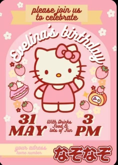 Hello Kitty Template, Kitty Template, Hello Kitty Invitation Card, Birthday Invitation Background, Hello Kitty Birthday Invitations, Hello Kitty Birthday Theme, Hello Kitty Invitations, Kitty Birthday Party, Birthday Puns