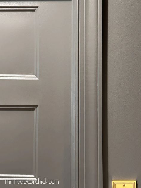 Should Doors and Trim Be Painted the Same Color as Walls? Walls Doors Trim Same Color, Trim Painted The Same Color As Walls, Walls And Molding Same Color, Painted Trim Darker Than Walls Bedroom, Paint Door Same Color As Wall, Grey Walls Grey Trim, Off White Trim And Doors, Painting Trim And Doors Same Color As Walls, Dark Painted Interior Doors And Trim