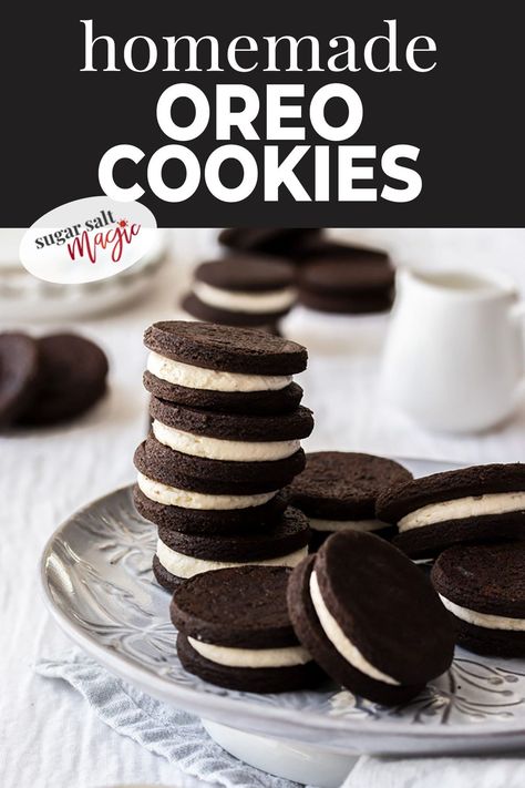 Homemade Oreo Cream Filling, Diy Oreo Cookies, Homeade Oreos, Oreo Filling Recipe, Chocolate Cream Filling, Homemade Oreo Cookies, Soft Chocolate Cookie, Homemade Oreos, White Chocolate Cream