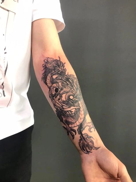 One Piece Forearm Tattoo, Inner Forearm Tattoo Men Half Sleeves, Inner Forearm Tattoo Men, Dragon Forearm Tattoo, Wife Tattoo, Dragon Sleeve, Inner Forearm Tattoo, Inner Arm Tattoo, Dragon Sleeve Tattoos