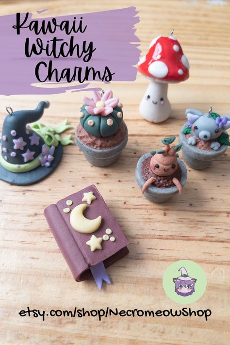 Kawaii Sculpey Clay, Polymer Clay Crafts Miniature, Crafts With Polymer Clay, Clay Doll House Miniatures, Clay Crafts Witchy, Polymore Clay Ideas Cute, Polymer Clay Creations How To Make, Cute Clay Tutorials, Polymer Clay Crafts Kawaii