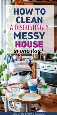 How to clean an extremely messy house checklist. Have you ever felt completely overwhelmed and paralysed by your messy house? This step-by-step guide will show you how to clean a messy house in one day, even if it all feels impossible! Our goal is to help you to tidy up your dirty, messy home, rather than targeting clutter. How to clean your messy house. How to clean a really messy house. Cleaning your house when it feels too hard. Clean House Quick, Clean Messy House, Easy House Cleaning, Deep Cleaning House, Deep Cleaning Hacks, Clean My House, Helpful Hacks, Messy House, Easy Cleaning Hacks