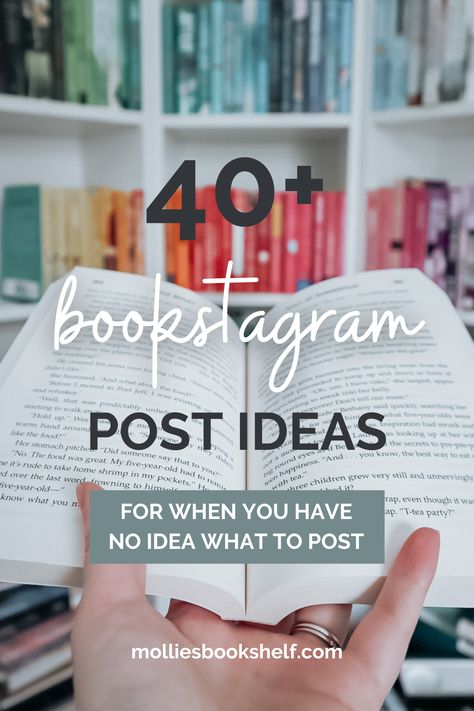 Tons of amazing ideas to help you jog your bookstagram creativity! How To Make Bookstagram Reels, Content For Bookstagram, Bookstagram Bio Quotes, Bookstagram Props Ideas, How To Make A Bookstagram, Book Posts Ideas, Book Club Social Media Posts, Easy Bookstagram Ideas, Content Ideas For Bookstagram