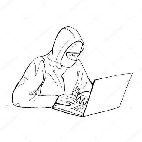 Black and white hacker Hacker Drawing, Black And White Sketches, White Hat, Peace Gesture, Art Drawings, Sketch, Male Sketch, Black And White, Drawings