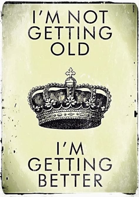 I'm not getting old, I'm getting better!  It's true that age is only digits. The only limitations that you have are the ones that you have set yourself to. Dream big and make those dreams come true one step at a time. You are only getting better and wiser as each year passes by.   #MyDeepThoughts Famous Birthday Quotes, Pyo Cookies, Birthday Verses, Birthday Quotes Funny, Wish Quotes, Getting Better, Women Art, Happy Birthday Quotes, Play Room