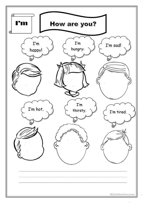 Feelings Activities, Family Worksheet, English Activities For Kids, English Exercises, Esl Activities, English Worksheets For Kids, The Sentence, English Lessons For Kids, English Activities