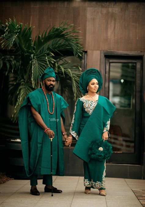 East Meets West! Take in the Beauty of Nonye & Ayo's Igbo-Yoruba Trad Igbo And Yoruba Traditional Wedding, Nigerian Wedding Outfits, Plus Size Couples, Yoruba Traditional Wedding Attire, Nigerian Attire, Nigerian Wedding Attire, Couples Matching Outfits, Cultural Outfits, Outfits Traditional