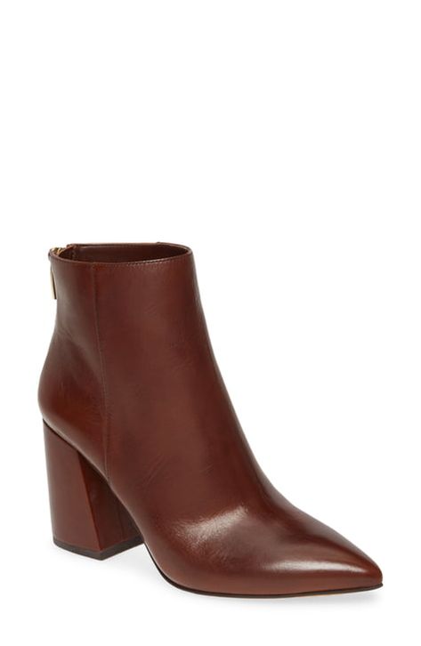 vince camuto booties | Nordstrom Brown Booties Outfit, Vince Camuto Booties, Pointy Toe Boots, Look Clean, Booties Outfit, Boots Heel, Street Style Shoes, Embroidery Shoes, Western Boots Women