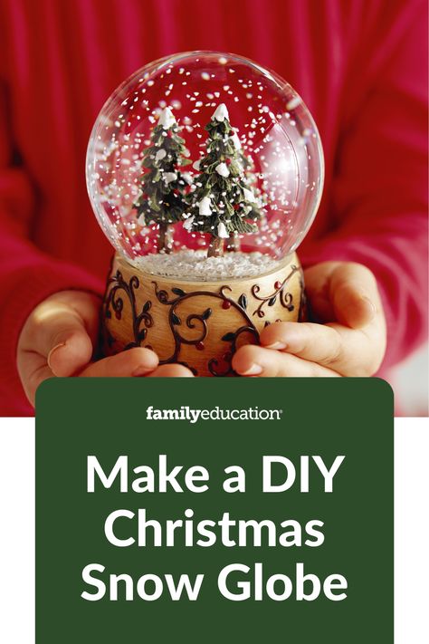 Find an instruction list for a DIY snow globe of every kind! Get crafting! #christmasactivities How To Make Snowglobes, How To Make A Snow Globe, Diy Christmas Snow Globe, Diy Snowglobes, Waterless Snow Globe Diy, Grandkid Crafts, Snow Globe Diy, Diy Snow Globes, Christmas Snow Globes Diy