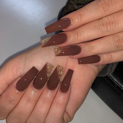 Brown Acrylic Nails, Brown Nail, Brown Nails Design, Halloween Acrylic Nails, Fall Acrylic Nails, Long Acrylic Nails Coffin, Long Acrylic, Brown Nails, Dream Nails