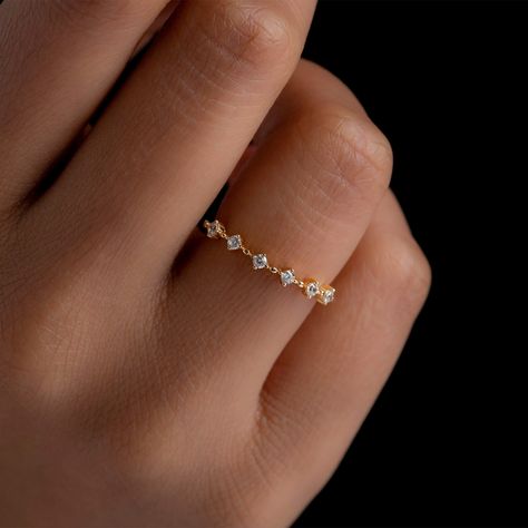 Elegant Symbol, Dainty Promise Ring, Fall Rings, Sterling Silver Stacking Rings, Silver Stacking Rings, Moissanite Wedding Bands, Pave Setting, Ring Dainty, Ring Size Guide