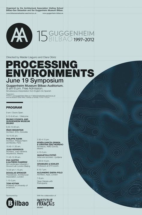 Symposium Poster, Guggenheim Museum Bilbao, Conference Poster, Architectural Association, Zine Design, Covet House, Event Poster Design, Guggenheim Museum, Event Poster