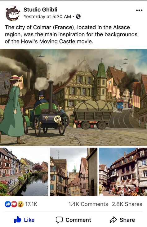 Colmar France Howls Moving Castle, Book Vs Movie, Books Vs Movies, Howl And Sophie, Howls Moving, Ghibli Artwork, Studio Ghibli Movies, Studio Ghibli Art, Ghibli Movies