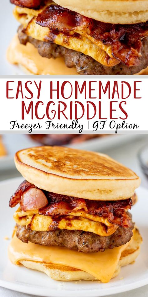 Prepped Breakfast Sandwiches, Breakfast Ideas For Husband Mornings, Homemade Breakfast Sandwiches To Freeze, Quick Breakfast Sandwich Ideas, Homemade Frozen Breakfast Sandwiches, At Home Mcgriddle, Diy Breakfast Sandwich Frozen, Best Breakfast Sandwich Recipe, Diner Breakfast Ideas