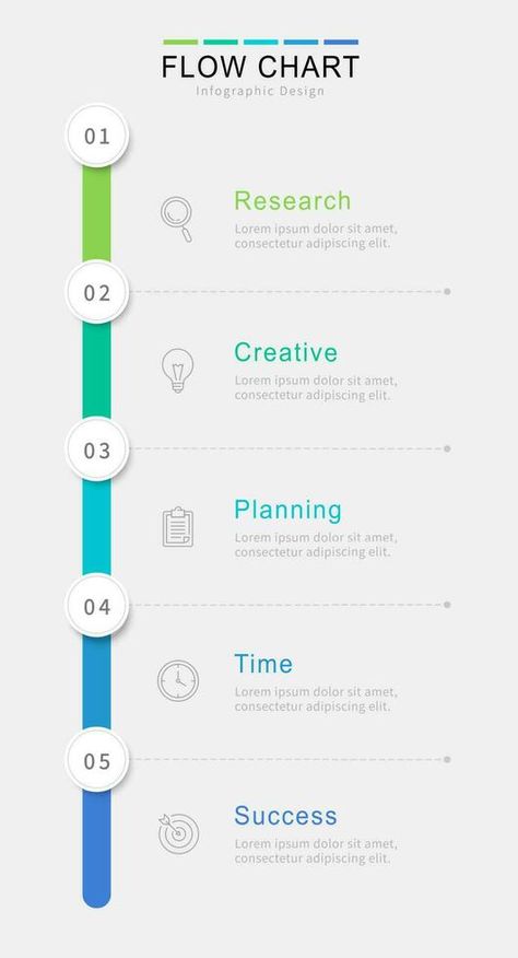 Vertical process flow chart template, infographics design elements with numbers, and text, business infographics, workflow, steps, options. Work Process Infographic, Flow Chart Graphic Design, Process Flow Infographic Design, Timeline Creative Ideas, Process Flow Infographic, Infographic Steps Design, Workflow Design Process Infographic, Step By Step Infographic Design, Process Chart Design