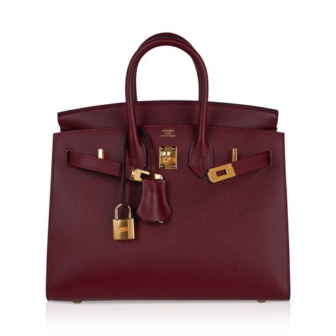 Hermes Birkin Sellier 25 bag featured in rich jewel toned Rouge H.Veau Madame leather is absolutely gorgeous with a small flat grain and accentuates colours to perfection.Lush with Gold hardware.This exquisite bag is modern and minimalist.A sleek pared down version that exudes chic sophistication.The leather grain is fine and luxe, and the signature sellier edges create a work or art.Epsom leather accentuates this divine colour.NEW or NEVER .Comes with the lock and keys in the clochette, sleepers, signature Hermes box.As a purveyor of exceptional and unique Hermes luxury goods for 21 years, mightychic raises the bar of online shopping.final sale BAG MEASURES:LENGTH 25cm / 9.75" TALL 18 1/2cm / 7.25"DEEP 13cm / 5.25" HANDLES:TALL 3" CONDITION:NEW or NEVER Will be delivered with Box, dust ba Hermes Birkin Sellier, Birkin Sellier, Luxury Bags Collection, Hermes Birkin 25, Birkin 25, Small Flat, Pretty Bags, Hermes Bags, Hermes Bag