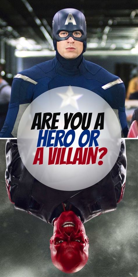 We've all fantasised about which marvel character we'd LIKE to be, but are you a hero? Or are you a villain? Take the quiz to find out! Are You A Villain Or A Hero, Which Avenger Are You Quiz, What Marvel Character Are You Quiz, Which Marvel Character Are You, Marvel Buzzfeed Quizzes, Villain Quiz, Marvel Quizzes, Superhero Quiz, Avengers Quiz