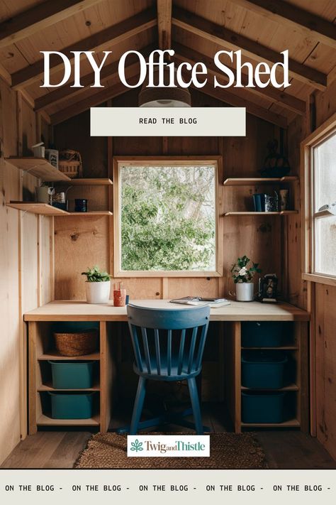 Build Your Own Office Shed Office Shed Interior Ideas, Office In Shed, Tiny Shed Office, Diy Office Shed, Shed To Office Conversion, She Shed Office Work Spaces, Garage Office Ideas, Shed Home Office Ideas, Kevin Office