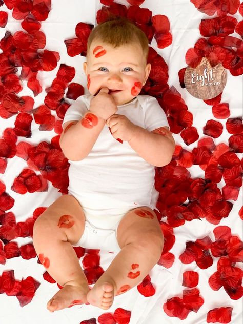 Easy Milestone Pictures, 2 Months Picture Ideas, Valentine Photo Baby Boy, 8 Month Baby Photoshoot February, Mom And Baby Valentines Photos, 7 Month Valentine Photos, February Milestone Baby Boy Picture, 4 Month Valentine Pictures, 1 Month Valentine Pictures