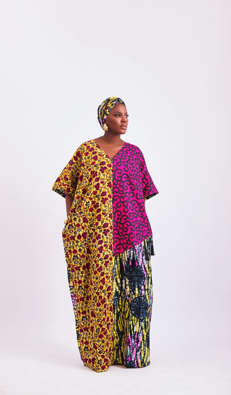 Patchwork, Couture, Ankara Patchwork Dress, Kaftan Dress Ideas, Ankara Loose Dress Styles, Ankara Bubu Gown Styles 2024, Adire Bubu Styles, Ankara Kaftan Styles, Adire Dress