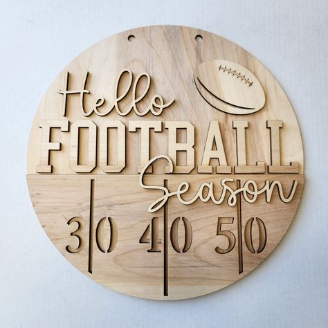 Welcome to our Wood Blanks shop! We're here to provide you with top-quality laser-cut round door hanger signs in various sizes: 12", 15", or 18". Along with other laser cut designs as well! Crafted from 1/4" nominal birch plywood (.206 actual thickness), our wood blanks are meticulously designed for your creative projects. ✨ Why Choose Our Wood Blanks? ✨ 🔶 Smooth and Precise: Our wood blanks are laser cut with precision, resulting in a smooth, char-free surface on the top/face of the designs. We Laser Engraved Wood Signs, Laser Wood Signs, Thanksgiving Laser Cut Ideas, Thunder Laser Projects, Laser Engraving Ideas Projects Woods, Laser Cut Door Hanger, Fall Laser Projects, Laser Projects To Sell, Xtool S1 Project Ideas