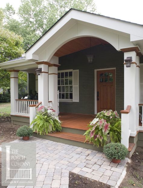 Craftsman Front Door, Front Porch Addition, Veranda Design, Porch Kits, Porch Remodel, Porch Addition, Homes Exterior, Building A Porch, Porch Roof