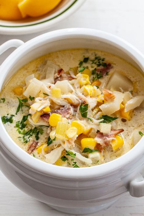 Crab and Corn Chowder Crab Shrimp Chowder, Crab And Corn Chowder Rachel Ray, Best Crab And Corn Chowder, Bonefish Grill Corn And Crab Chowder, Spicy Crab And Corn Chowder, Dungeness Crab Chowder, Bonefish Crab Corn Chowder Recipe, Crab And Corn Chowder Crockpot, Crock Pot Seafood Chowder