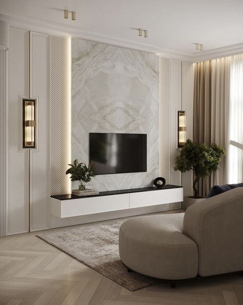 Ruang Tv, Modern Tv Room, Modern Tv Unit Designs, Tv Unit Design Modern, Tv Unit Interior Design, Living Tv, Modern Tv Units, Modern Tv Wall, Wall Tv Unit Design