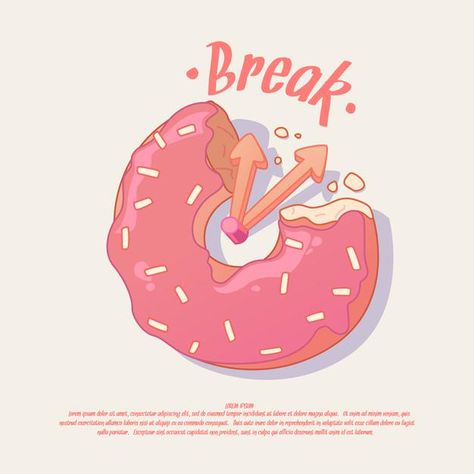 Break Illustration, Donut Logo, Moon Stars Art, Donut Art, Donut Vector, Art Quotes Funny, Poster Idea, A Level Art Sketchbook, Packaging Ideas Business