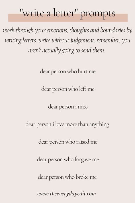 Journal Prompts For Self Development, Journal Prompts Write A Letter, Journal Prompts Organization, Writing Prompts Self Reflection, Writing Prompts For Journals, Journal Prompts For Becoming A Better Person, Self Healing Writing Prompts, Journaling Prompts To Get To Know Yourself, Journaling Prompts For Emotions