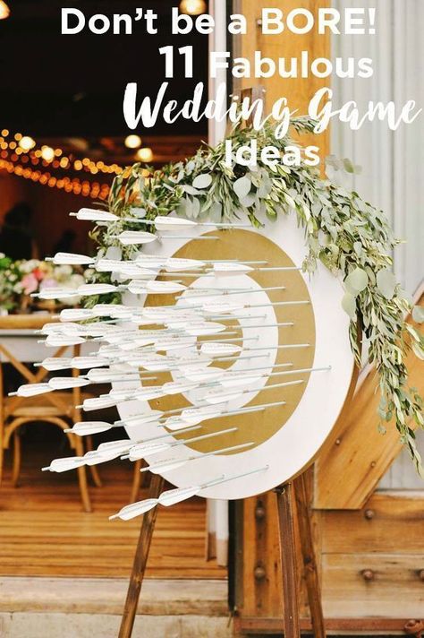 You'll love these 11 fabulous wedding games and other entertainment ideas. There are plenty of options for indoor or outdoor weddings! Your reception will super entertaining for your guests with these interactive games.  #weddingideas #funweddingideas #wedding #weddinggames #outdoorwedding #indoorwedding Wedding Reception Entertainment, Backyard Wedding Decorations, Reception Games, Wedding Reception Games, Wedding Game, Wedding Reception Fun, Wedding Reception Ideas, Reception Seating, Wedding Activities