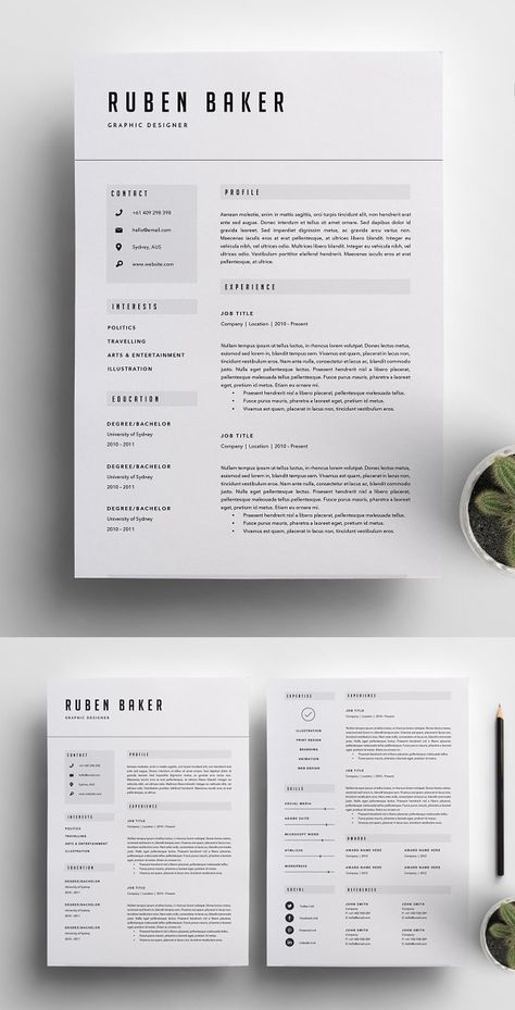 Best Minimal Resume Templates Of 2020 - 10 Cv Template Minimalist, Graphic Design Resume 2023, Minimalistic Resume Design, Two Page Resume Template, Cv Original Design, Minimalistic Resume, Minimalist Resume Design, Interior Design Resume, Minimal Resume Design