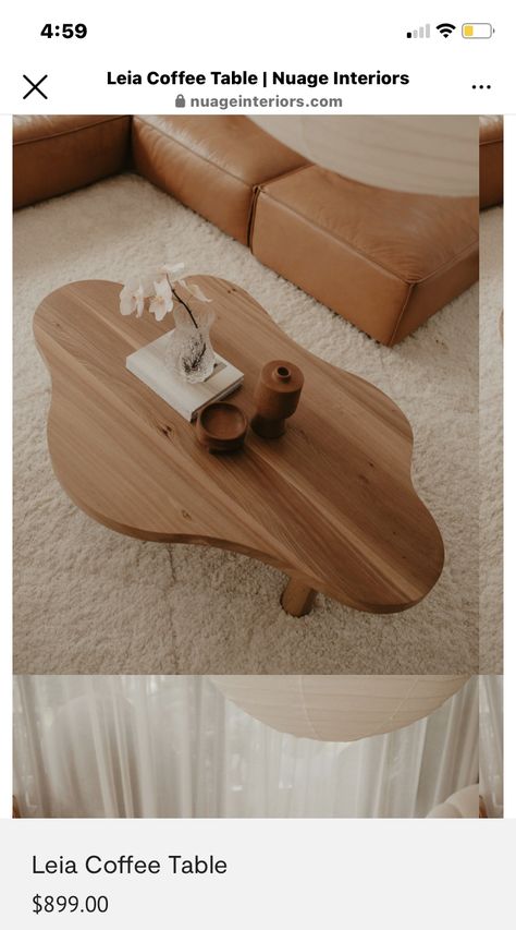 Curvy Coffee Table, Wavy Coffee Table, Small Dining Room Furniture, Cloud Coffee Table, Cloud Table, Wood Coffee Table Design, Wooden Coffee Table Designs, Curated Spaces, Cozy Flat