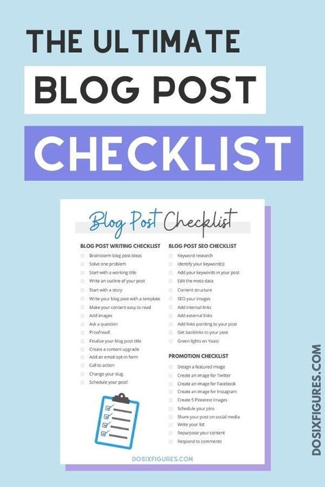 Don't publish that post until you get my ultimate blog post checklist PDF! It has an SEO and blog post promotion checklist to follow as well. Blog Post Checklist, Blog Post Template, Writing Checklist, Blog Writing Tips, Blog Checklist, What Is Seo, Blog Post Titles, Blogging Inspiration, Digital Marketing Tools