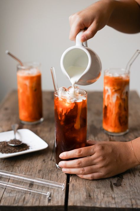 Thai Tea Recipe, Thai Tea Recipes, Summer Drinks Nonalcoholic, Summer Iced Tea, Thai Iced Tea, Homemade Iced Tea, Thai Milk Tea, Iced Tea Recipes, Thai Tea