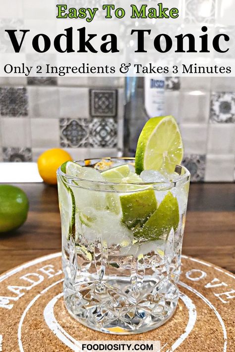 Winter Vodka Cocktails, How To Make Vodka, Vodka Water, Cocktails Made With Gin, Vodka Cocktails Easy, Vodka Mixes, Summer Vodka Cocktails, Vodka Tonic, Tonic Drink