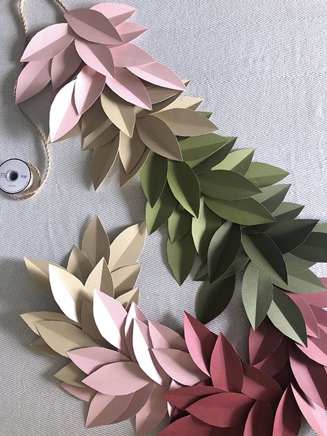 Colorful Paper Leaf Garland for Fall | Less Than Perfect Life of Bliss | home, diy, travel, parties, family, faith Paper Leaf, Desain Quilling, Fleurs Diy, Clay Clay, Seni Dan Kraf, Colorful Paper, Paper Leaves, Diy Travel, Leaf Garland