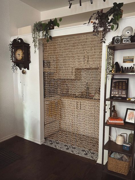 Beaded String™ Hand Made Bamboo/wood Beaded Curtain-bohemian Door Beads-35.5 Wide or 48 Wide X 77 High-45 Strands-sunbr - Etsy United Arab Emirates Wood Bead Curtain, Kitchen Door Curtain, Closet Curtain, Curtain Doorway, Bamboo Beaded Curtains, Doorway Decor, Doorway Curtain, Apartment Decor Inspiration, Door Curtain