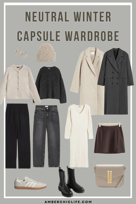 Staple Winter Wardrobe Pieces, Minimalistic Winter Outfits, Winter Holiday Capsule Wardrobe, Capsule Wardrobe Winter Travel, Capsule Wardrobe Outfits 2024, Winter Packing Capsule, Winter Capsule 2024, Winter Travel Capsule Wardrobe 2024, Winter 2024 Capsule Wardrobe