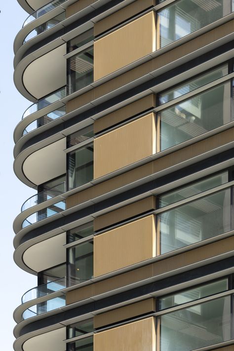 Foster + Partners completes luxury Principal Tower in London Balcony Railings, Tower Apartment, Commercial And Office Architecture, Facade Architecture Design, Building Elevation, Foster Partners, Skyscraper Architecture, Architecture Building Design, High Rise Building