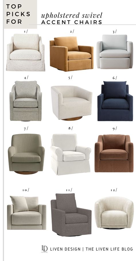 Tweed Accent Chairs, Traditional Arm Chair, Velvet Swivel Accent Chair, Accent Armchair Living Room, Sectional With Swivel Chairs Layout, Skirted Swivel Chair, Linen Swivel Chair, Swivel Club Chairs Living Room, Slipcover Accent Chair