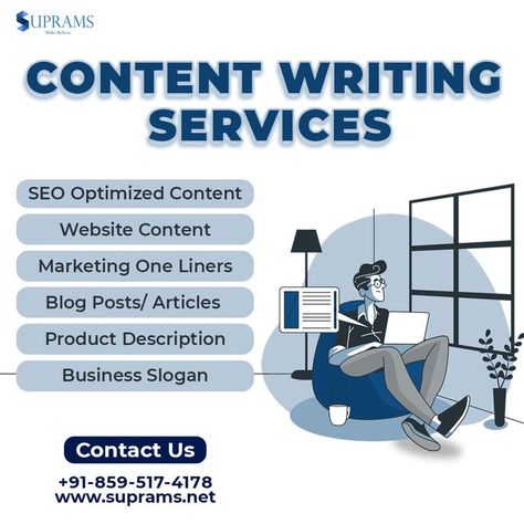 Content Writing Services in India | Suprams Info Solutions Website Content Writing, Types Of Essay, Business Slogans, Web Development Agency, Writing Blog, Social Media Marketing Content, It Services, Marketing Content, Writing Blog Posts